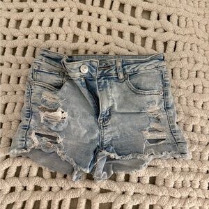 American Eagle Outfitters Light Blue Distressed Jean Short shorts